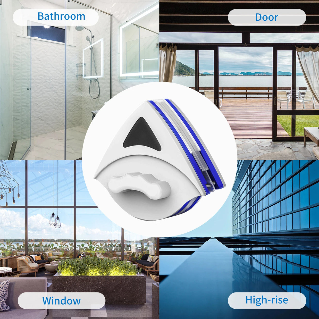 Magnetic Window Cleaner – Double-Sided Glass Wiper with Auto Water Discharge