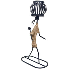 Nordic Abstract Metal Candle Holder – Handmade Character Sculpture Decor