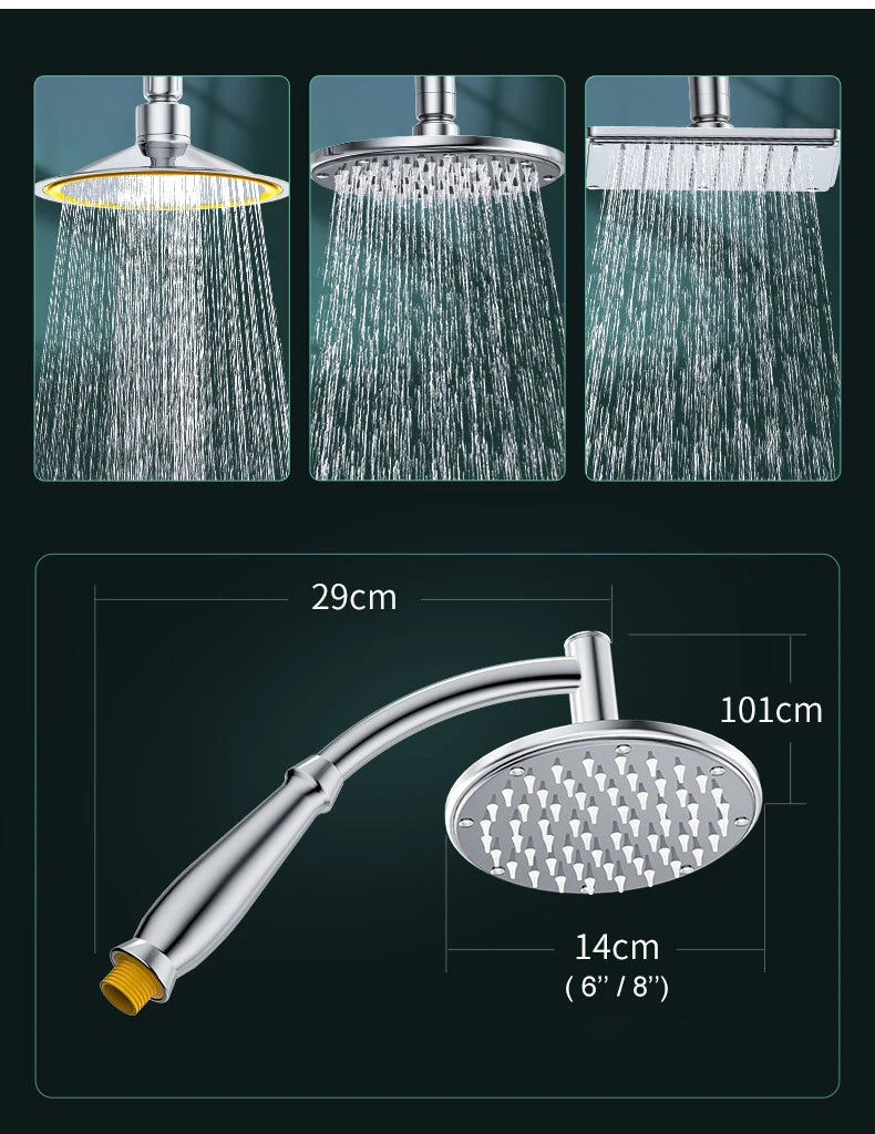 8-Inch Chrome Rain Shower Head – Water-Saving Spa Design