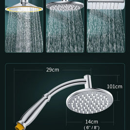 8-Inch Chrome Rain Shower Head – Water-Saving Spa Design