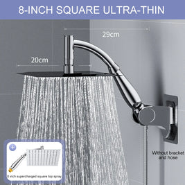 8-Inch Chrome Rain Shower Head – Water-Saving Spa Design