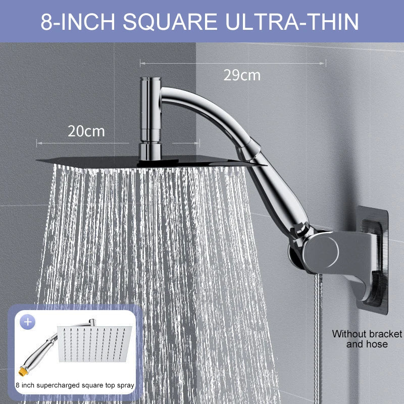 8-Inch Chrome Rain Shower Head – Water-Saving Spa Design