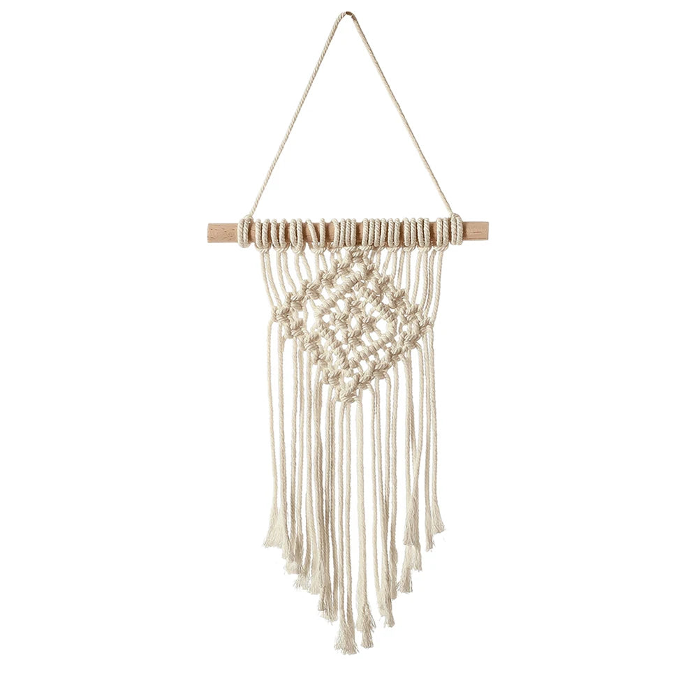 Hand-Woven Macrame Wall Hanging – Bohemian Cotton Tapestry