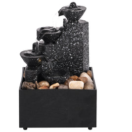 Tabletop Waterfall Fountain – Mini Desktop Flowing Water Decor with Soft Lights
