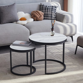 2-Piece Nordic Nesting Coffee Table Set – Modern Minimalist Living Room Tables
