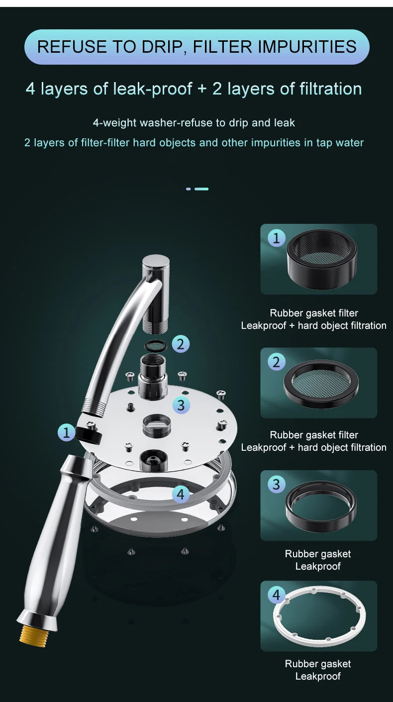 8-Inch Chrome Rain Shower Head – Water-Saving Spa Design