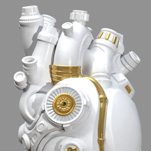 Mechanical Heart Resin Vase – Unique Home Desktop Decoration