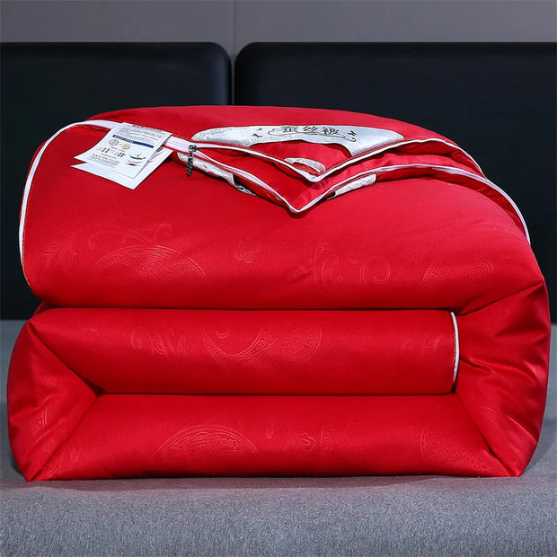 Luxury Natural Mulberry Silk Duvet – Queen/King Size Comforter for Summer & Winter, Handcrafted Bedding