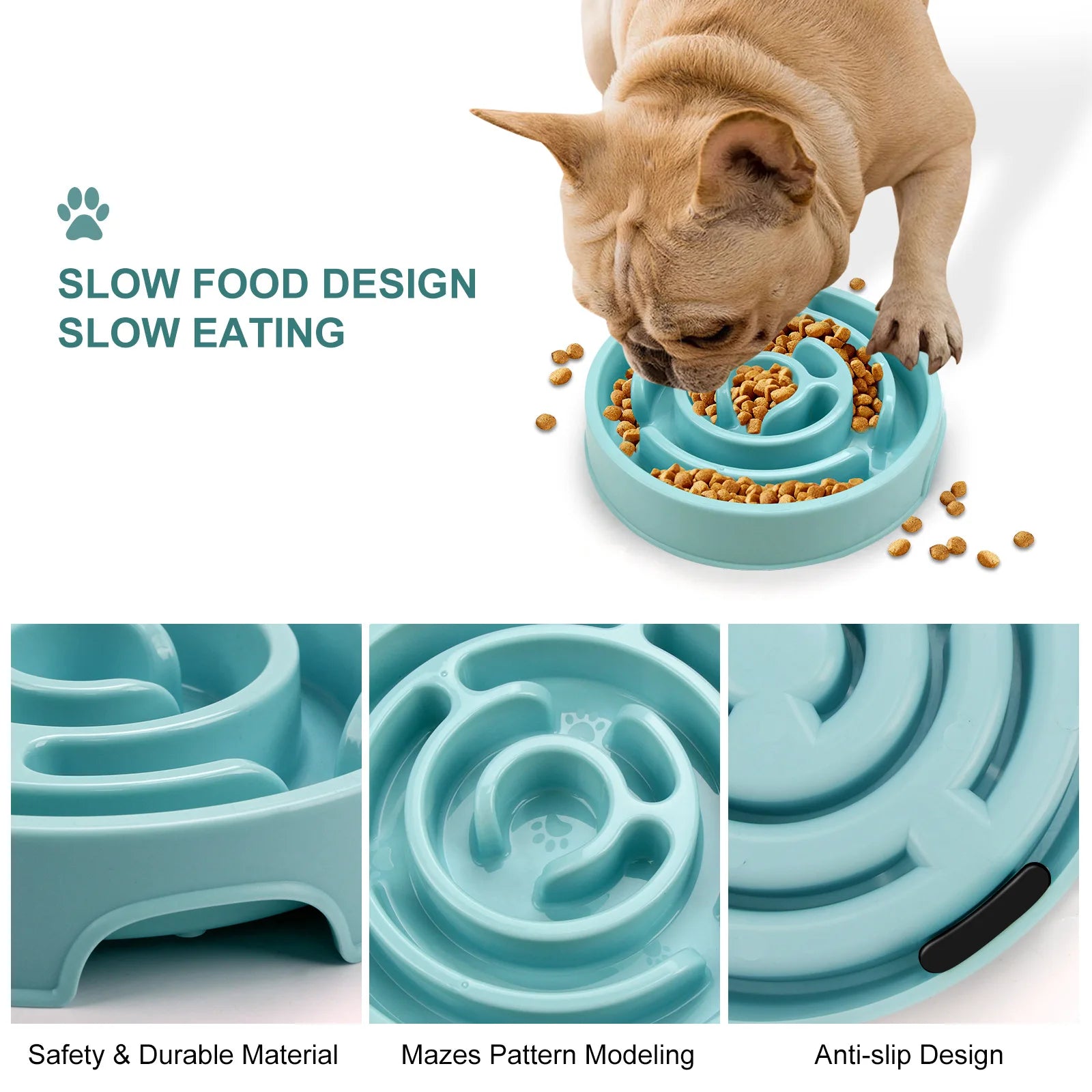 Pet Slow Feeder Bowl – Non-Slip Durable Feeding Dish