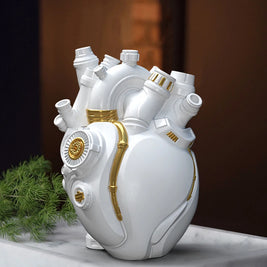 Mechanical Heart Resin Vase – Unique Home Desktop Decoration