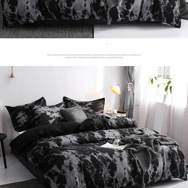 Classic Black Bed Linen Set – Smooth Microfiber Duvet Cover with Pillow Shams, All Sizes