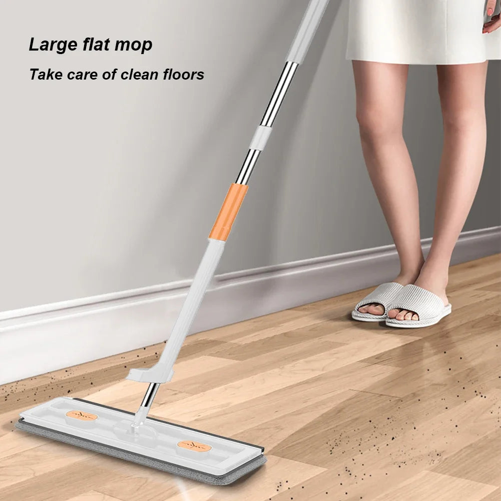 360° Rotating Self-Wringing Flat Mop – Microfiber Lazy Floor Cleaning Tool