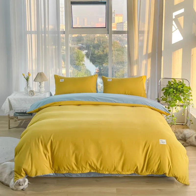 Soft Gray Duvet Cover – Brushed Polyester Bedding for Home (No Pillowcase)