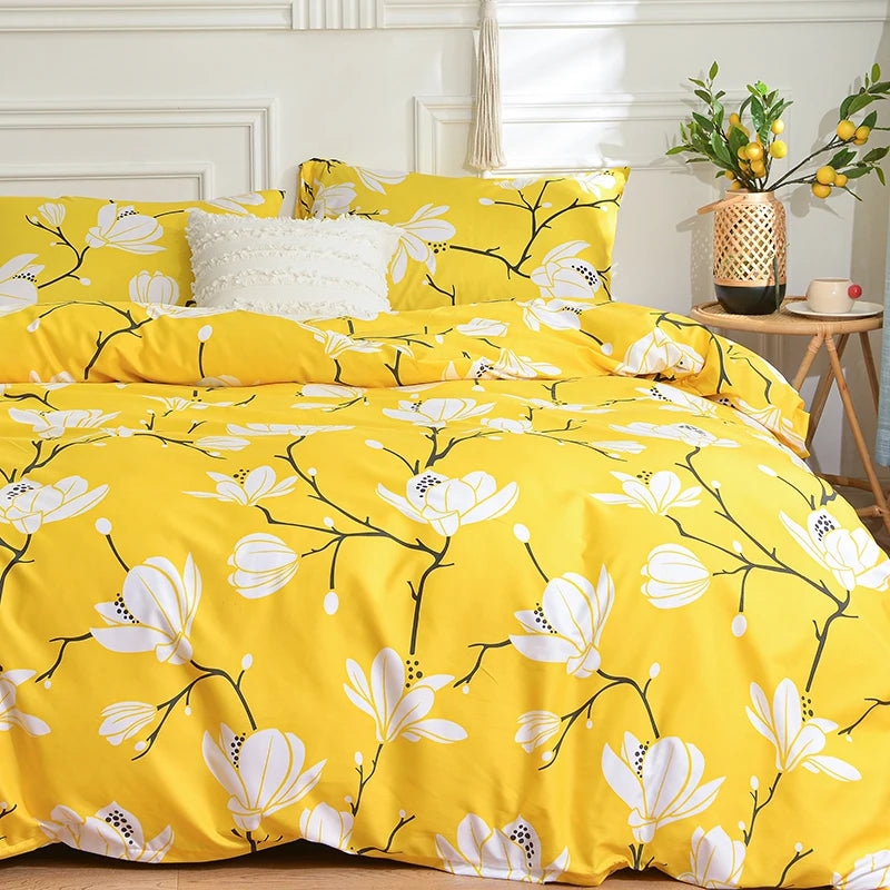 Black Marble Duvet Cover Set – Reactive Printed Polyester Bed Linen