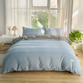 Soft Gray Duvet Cover – Brushed Polyester Bedding for Home (No Pillowcase)