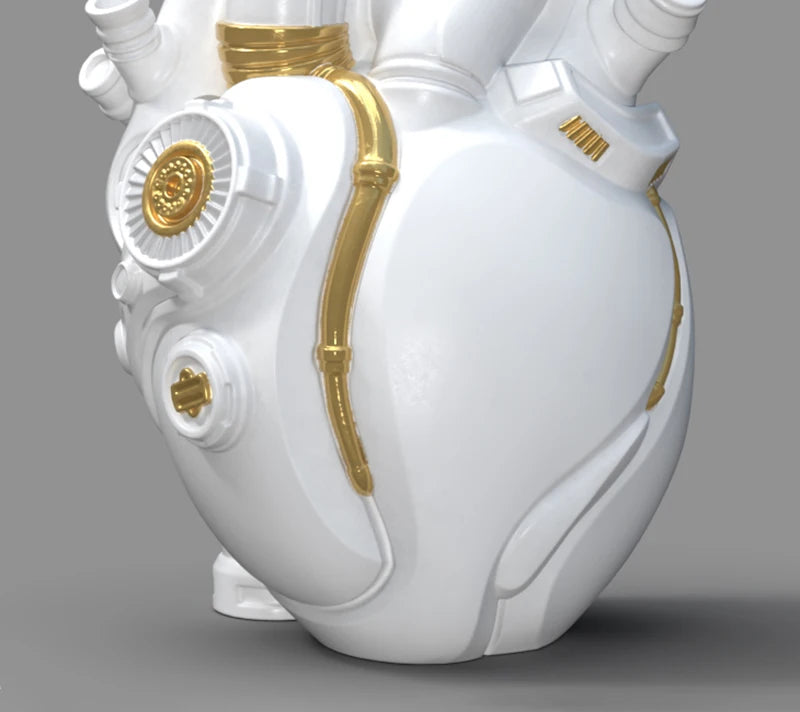 Mechanical Heart Resin Vase – Unique Home Desktop Decoration
