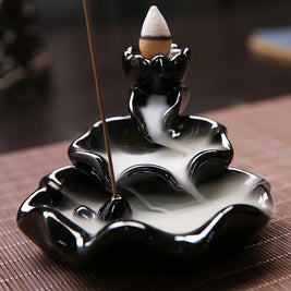 Ceramic Backflow Incense Burner – Zen Aromatherapy Decor for Home, Yoga, and Meditation