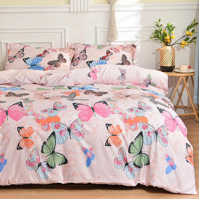 Black Marble Duvet Cover Set – Reactive Printed Polyester Bed Linen