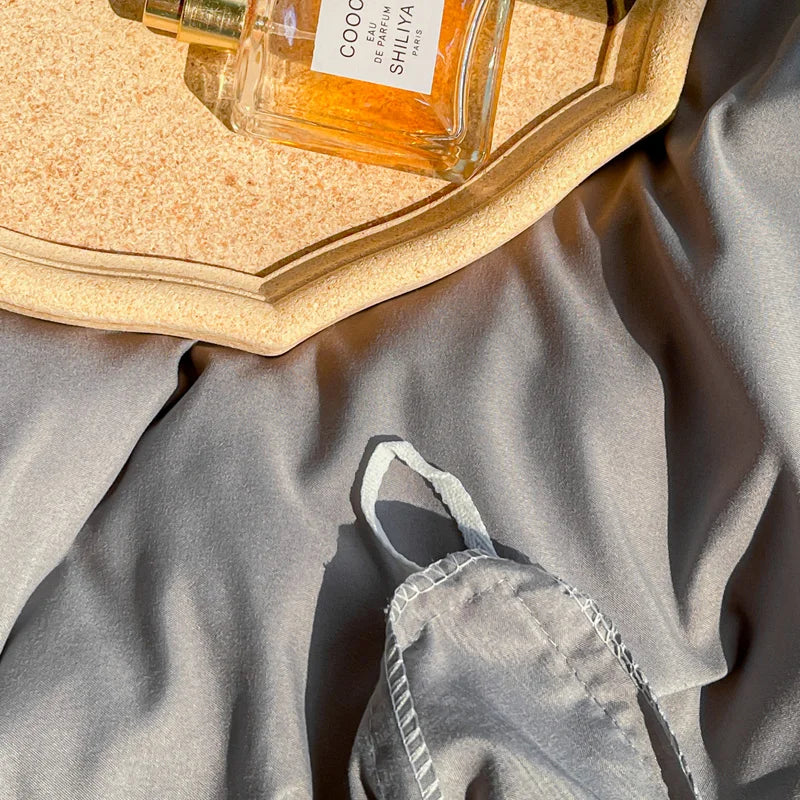 Soft Gray Duvet Cover – Brushed Polyester Bedding for Home (No Pillowcase)