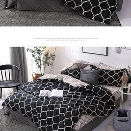 Classic Black Bed Linen Set – Smooth Microfiber Duvet Cover with Pillow Shams, All Sizes