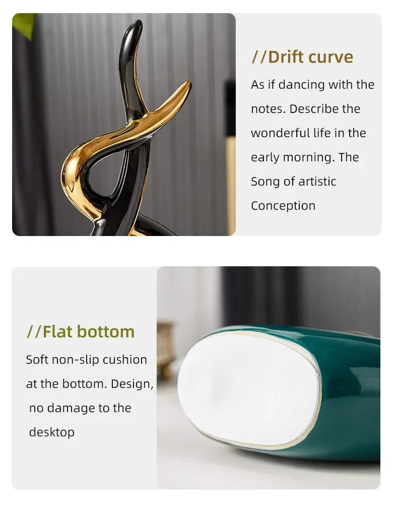 Nordic Ceramic Figurine – Feng Shui Home Decoration Statue