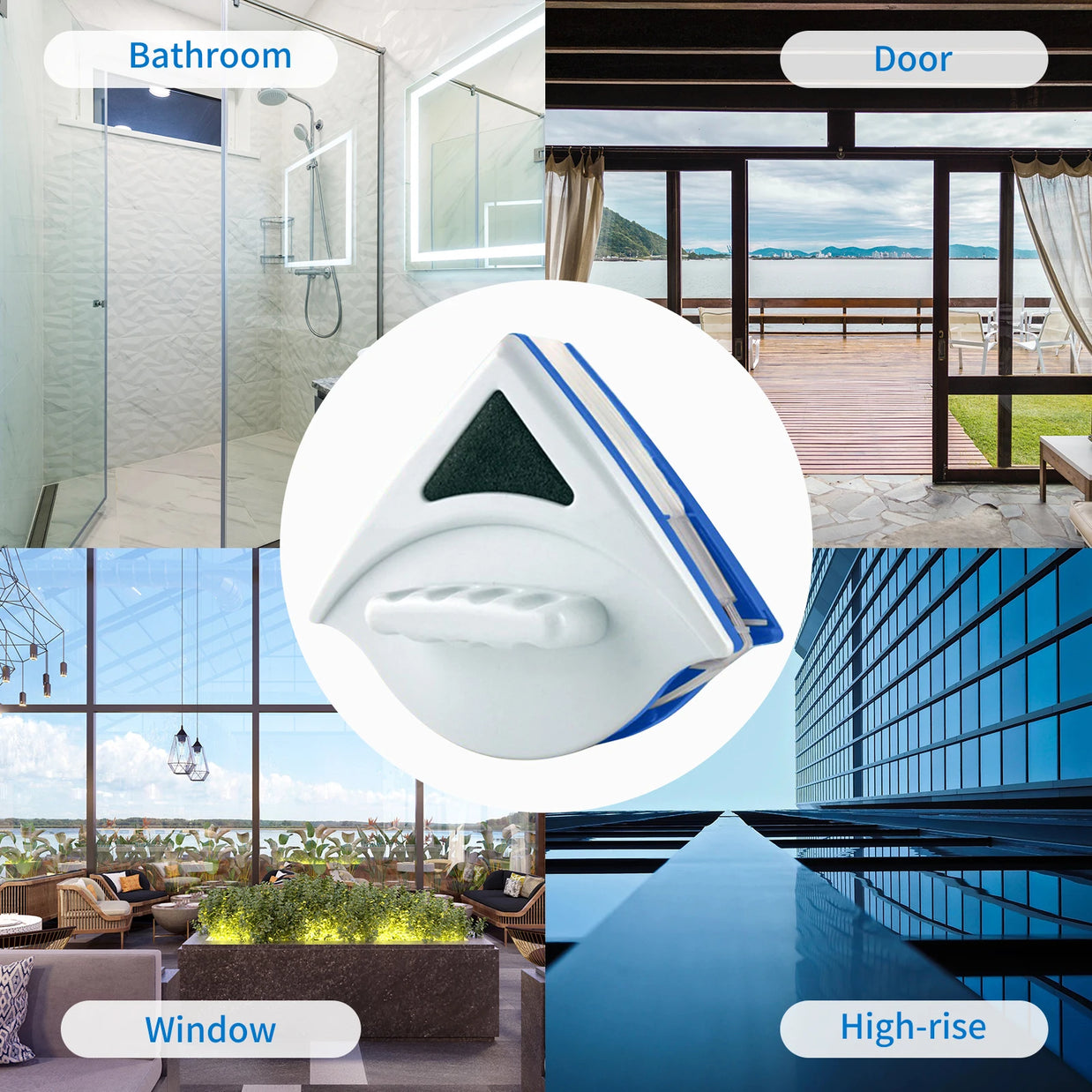 Magnetic Window Cleaner – Double-Sided Glass Wiper with Auto Water Discharge