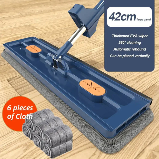 360° Rotating Self-Wringing Flat Mop – Microfiber Lazy Floor Cleaning Tool