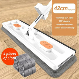 360° Rotating Self-Wringing Flat Mop – Microfiber Lazy Floor Cleaning Tool
