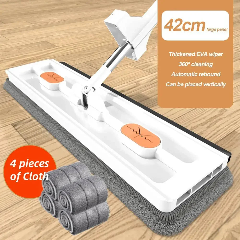 360° Rotating Self-Wringing Flat Mop – Microfiber Lazy Floor Cleaning Tool