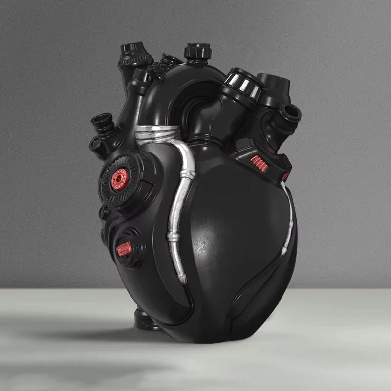 Mechanical Heart Resin Vase – Unique Home Desktop Decoration