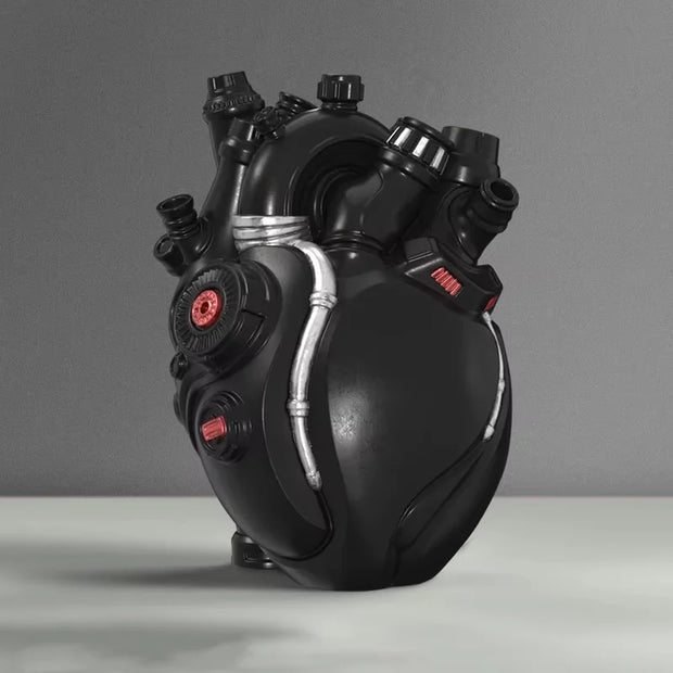Mechanical Heart Resin Vase – Unique Home Desktop Decoration