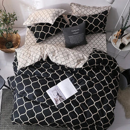 Classic Black Bed Linen Set – Smooth Microfiber Duvet Cover with Pillow Shams, All Sizes