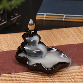 Ceramic Backflow Incense Burner – Zen Aromatherapy Decor for Home, Yoga, and Meditation