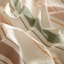 Striped Washed Cotton Duvet Cover Set – Soft Luxury Bedding (3-Piece, Queen Size)