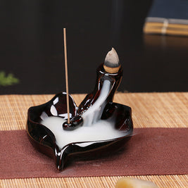 Ceramic Backflow Incense Burner – Zen Aromatherapy Decor for Home, Yoga, and Meditation
