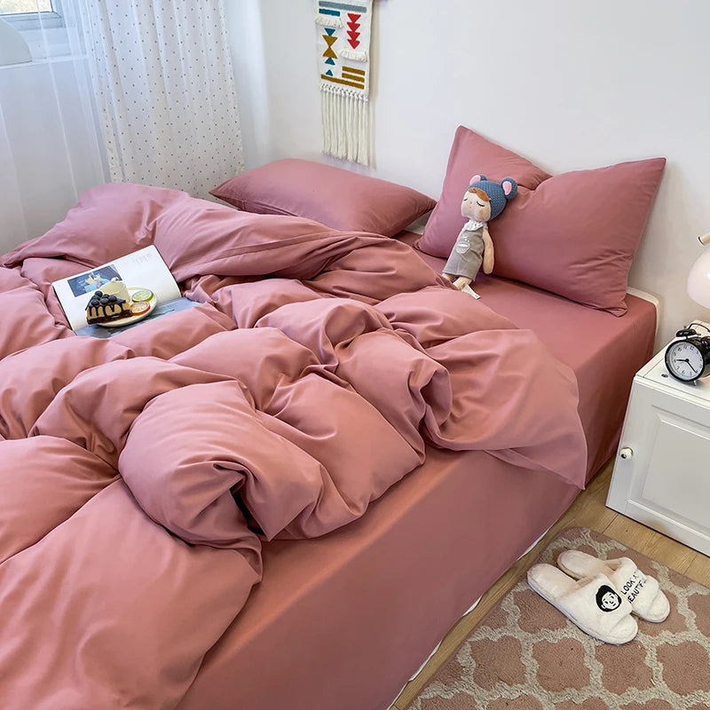 Soft Gray Duvet Cover – Brushed Polyester Bedding for Home (No Pillowcase)