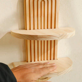 Boho Wooden Wall Shelves – Modern Home Decor Storage Rack