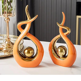 Nordic Ceramic Figurine – Feng Shui Home Decoration Statue