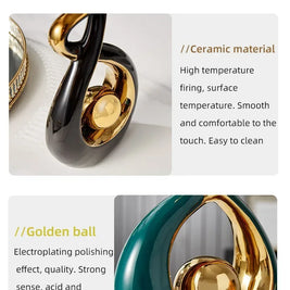 Nordic Ceramic Figurine – Feng Shui Home Decoration Statue