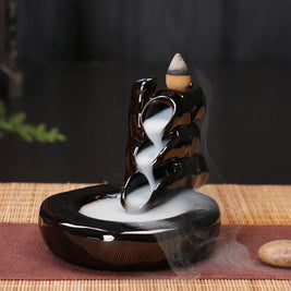 Ceramic Backflow Incense Burner – Zen Aromatherapy Decor for Home, Yoga, and Meditation