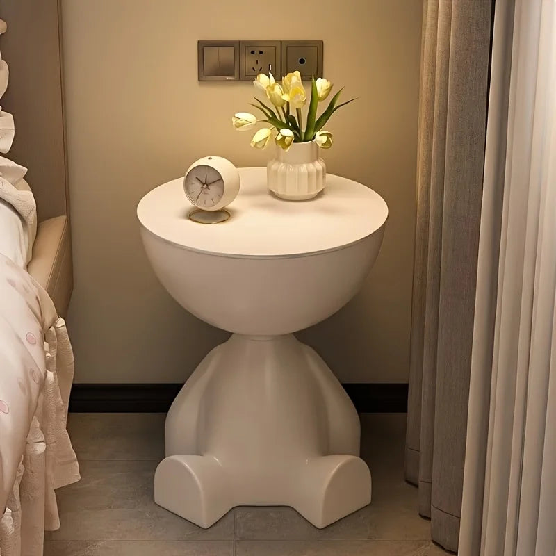 Mini Circular Bedside Table with Storage – Modern Home Furniture