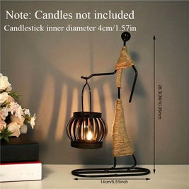 Nordic Abstract Metal Candle Holder – Handmade Character Sculpture Decor