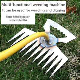 Heavy-Duty Manganese Steel Weeding Tool – 4/11 Tooth Manual Soil Excavator for Garden & Lawn Care