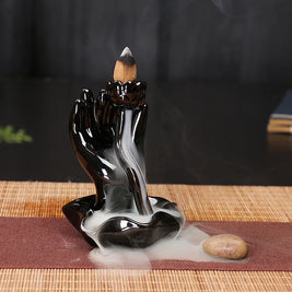 Ceramic Backflow Incense Burner – Zen Aromatherapy Decor for Home, Yoga, and Meditation