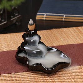 Ceramic Backflow Incense Burner – Zen Aromatherapy Decor for Home, Yoga, and Meditation