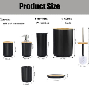 Modern 6-Piece Bathroom Accessories Set – Complete Organizer Kit