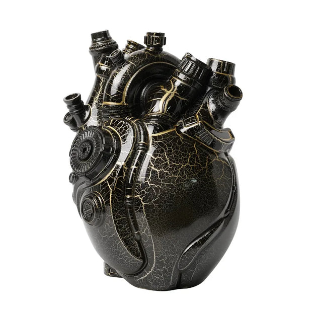 Mechanical Heart Resin Vase – Unique Home Desktop Decoration