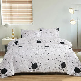 Black Marble Duvet Cover Set – Reactive Printed Polyester Bed Linen