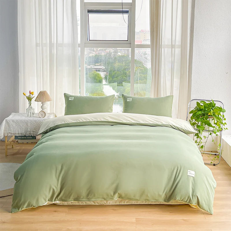 Soft Gray Duvet Cover – Brushed Polyester Bedding for Home (No Pillowcase)