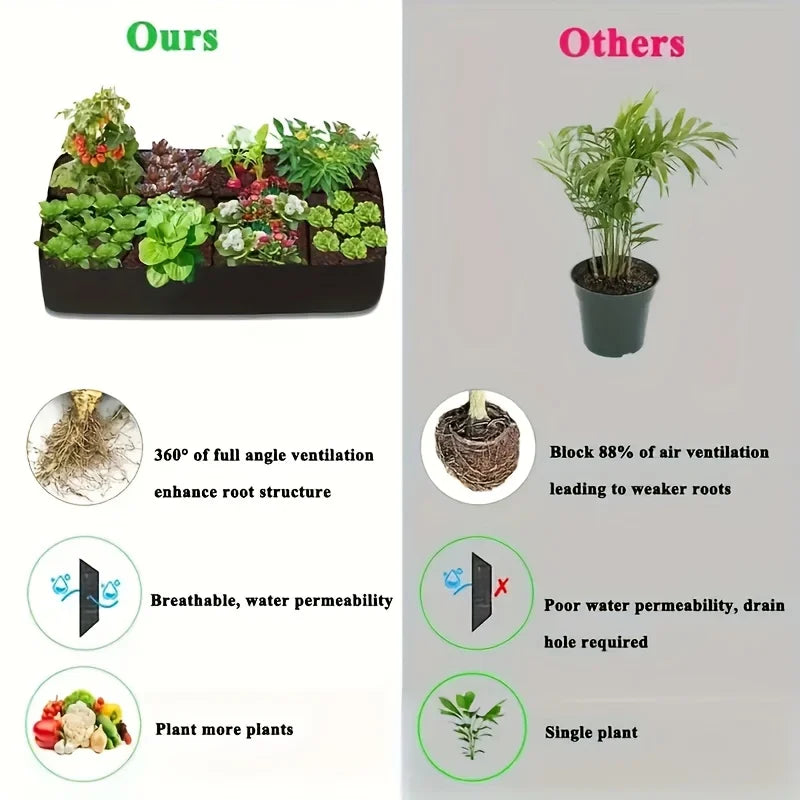 8-Grid Raised Garden Bed – Durable Weather-Resistant Planter Box